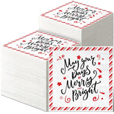 200 Pieces Christmas Disposable Paper Napkins Christmas Napkins Paper Disposable Napkins For Christmas Party Paper Napkins Decorative Paper Napkin For Party Dinner Lunch Holidays