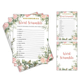 Housewarming Party Game, Word Scramble, Floral Greenery New Home Celebration Party Ideas, New Homeowner/First Home/Apartment/House Party Decorations - 30 Pack(B08)