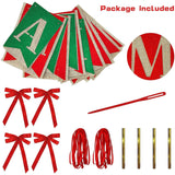 Merry Christmas Burlap Banner Home Garden-Xmas Bunting Decoration Indoor Outdoor Fireplace Wall Tree (Mix)