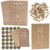 Kate Aspen Kraft Baby Shower Game Set, Set of 50 Advice Cards & DIY Baby Shower Scratch Off Game, Girl, Boy or Gender Neutral Boho Baby Shower Decorations