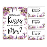 How Many Kisses For The Soon To Be Mrs Floral White Bridal Shower Game 1 Sign + 30 Cards