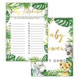 30 Woodland Baby Shower Games(5"X7") - Baby Alphabet - Jungle Animals Gender Reveal Party Games - Safari Theme Gender Neutral Party Favors And Supplies-Yxk-E08