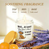 Get Well Gifts For Women, Get Well Soon Sympathy Gift For Her, Surgery Recovery Feel Better Present For Men, You Dont Have To Wear A Cone, Funny Lavender Scented Candle - White