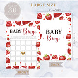 Strawberry Baby Bingo Game, Baby Shower Games, Pack Of 30 Game Cards, Gender Neutral Boy Or Girl - Fa14