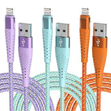 3 Pack 6FT MFi Certified Lightning Cable Nylon Braided iPhone Fast Charging Cord