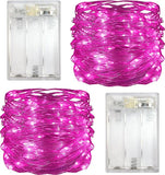 2 Pack Pink Dewdrop Fairy Lights Battery Operated 10FT 30 LED String Lights with Timer Function Mini Twinkle Lights for Bedroom Party Holiday Wedding Decor