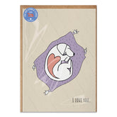 Poochie Post Edible Greeting Card For Dogs, Bacon-Flavored Dog Treat Gift With Edible Ink Pen, "I Love You" Design, Gluten & Grain Free, Made In Usa