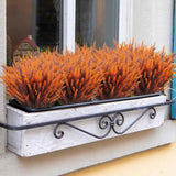 20 Bundles Artificial Fall Lavender Flowers Outdoor Uv Resistant Fake Flowers No Fade Faux Plastic Plants Garden Porch Window Box Decorating (Golden Yellow)
