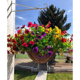 Artificial Faux Hanging Plants Flowers Basket For Summer Autumn, Colorful Daisy Flowers Eucalyptus Uv Resistant Look Real For Outdoor Outside Porch Decoration