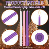 30 Pcs Christmas Advent Candles Taper Candle Light Christmas Advent Wreath Candle Holder Purple Pink White Candles For Christmas Holidays Churches Celebration Party Home Decor