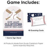 Big Dot of Happiness Batter Up - Baseball - How Many Candies Baby Shower or Birthday Party Game - 1 Stand and 40 Cards - Candy Guessing Game
