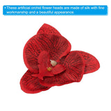 3.9" Artificial Orchid Flower Heads, 40 Pack Silk Phalaenopsis Fake Butterfly Orchid Heads For Wedding Floral Bouquet Decor Diy Craft Making, Red