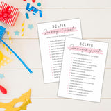 Minimalism Birthday Party Game Cards - Selfie Scavenger Hunt - 20 Blush Double-Sided Fill In Style Funny Birthday Party Game Cards For Adults, Party Supplies & Activities - A02