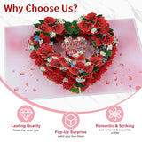 Valentines Day Card - 3D Red Roses Pop Up Valentines Cards With Envelope - Valentine'S Day Gift Love Card For Him Her Husband Wife Boyfriend Girlfriend