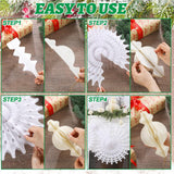 16 Pcs White Paper Snowflake Fan Decorations 7.9 Inch-20 Inch 12 Pcs Jumbo Christmas Paper Honeycomb Balls 3.15 Inch-11.8 Inch White Winter Wonderland Christmas Hanging Decor For Birthday Party