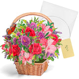 3D Pop Up Flower Bouquet Card - Unique Floral Greeting Card For Birthday, Mother’S Day, Valentines Day, Appreciation, Get Well Soon-3D Paper Flower Bouquet For All Occasions With Note Card & Envelope