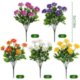 Artificial Daisies Plastic Flowers, 12 Bundles No Fade Artificial Daisies Flowers, Indoor Outside Home Garden, Shrubs, Porch Window Spring Summer Decor, Artificial Flowers For Outdoors