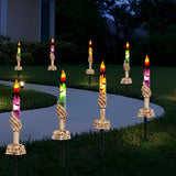 Halloween Decorations, 10 Pack Lighted Battery Operated Skeleton Hands Hold Candle with Stakes, Pathway Decor for Indoor Outdoor Party Home Garden