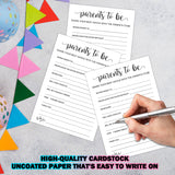 Parents To Be Advice Baby Shower Game - Baby Shower Games, Minimalist White Gender Reveal Game, 30 Game Cards, Gender Neutral Pregnant Announcement Party Game Activity Decor Supplies -Jy991