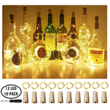 Wine Bottle Lights With Cork, 12 Led 10 Pack Fairy / String Lights Waterproof Battery Operated For Jar Party Wedding Chr