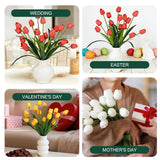 18.9 "Large Red Imitation Tulip Artificial Flowers, 15-Piece Pack. Perfect For Spring Weddings, Valentine'S Day, Easter, Mother'S Day, And Elegant Home And Table Vase Arrangements.
