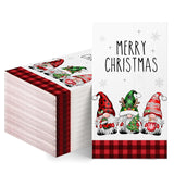 Christmas Napkins Disposable, 100Pcs Christmas Gnome Paper Napkins, Christmas Disposable Paper Decorative Guest Napkins For Christmas Dinner Party Supplies, 7.87 X 4.3 Inch(Gnome)