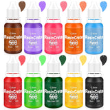 Resincrete Pigment, 10 Color Highly Concentrated Resincrete Dye For Diy Jewelry Making, Vivid Color Premium Quality Easy To Use For Paint, Craft-10Ml Each