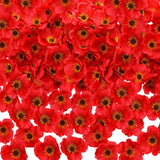 90 Pcs 3.15 Inch Red Poppy Flowers Veterans Day Artificial Poppy Heads Bulk Fake Silk Wicked Party Flowers For Halloween Wicked Trunk Or Treat Decorations Carnival Memorial Day Backdrop Decor