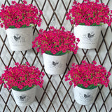 24 Pcs Artificial Flowers For Outdoor,Plastic Flowers Decoration, Uv Resistant Faux Flowers Shrubs, Artificial Plants For Indoor Outside Garden Home Wedding Farmhouse(Rose Red)