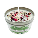 White Sage Candle, Sage Leaf, Rose, Lavender, Himalayan Salt & Essential Oil