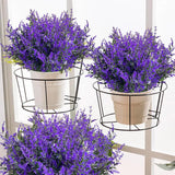 Artificial Lavender Flowers 10 Bundles Fake Outdoor Flowers Uv Resistant No Fade Faux Plastic Plants Garden Porch Window Home Decoration?Purple?