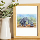 Happy Mothers Day Card, Elephant Mom And Kid Cards, Cute Quilling Art For Birthday, Love Mom Dad, Animal Themed, Greeting Card With Envelope (Elephant)