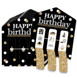 Big Dot of Happiness Adult Happy Birthday - Gold - Birthday Party Game Pickle Cards - Pull Tabs 3-in-a-Row - Set of 12