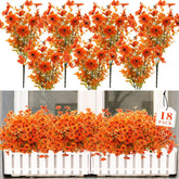 18 Bundles Artificial Flowers For Outdoors Uv Resistant Fake Flowers Realistic Faux Flowers Artificial Plants Outdoor For Fall Indoor Garden Patio Window Box Kitchen Home Autumn Decor