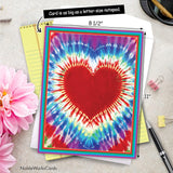 - Big Funny Valentine'S Day Greeting Card (8.5 X 11 Inch) - Jumbo Notecard For Valentines, Stationery Humor - Tie-Dye Hearts J9162Cvdg