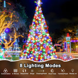 124 Ft 380 Led String Lights Outdoor Indoor, Christams String Lights Waterproof 8 Modes & Timer, Fairy Lights Plug In Fo