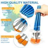 1 Inch Flat Paint Brushes For Acrylic Painting,12 Pieces Large Synthetic Paint Brushes Bulk With Wooden Handle For Acrylic, Watercolor, Oil, Crafts, Face Body Art