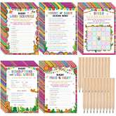 145 Pcs Mexican Baby Shower 5 Set Activity Cards Fiesta, Description And Wishes, Baby Price, Word Scramble For Hispanic Heritage Month Activities