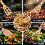 6Pcs Baking Gnome Wooden Kitchen Cooking Utensil Set, 11.9In Non Toxic Bamboo Wood Spoon Set For Cooking, Best Housewarming Birthday Thanksgiving Christmas Gift For Women Mother