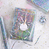 Silver Polka Dot Wrapping Paper Roll -17 In×32.8 Ft 1 Roll Metallic Holographic Foil Gift Wrap For Birthday, Wedding, Baby Shower, Valentine'S Day - 46.5 Sq.Ft.
