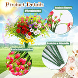 40 Bundles Artificial Flowers For Outdoor No Fade Faux Artificial Plants Shrubs Plastic Fake Flower 10 Kinds Uv Resistant Faux Flowers For Garden Porch Window Decoration(Mix 2)