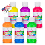 Neon Fluorescent Washable Tempera Paint – Uv-Reactive Under Blacklight, 6 Bright Colors, 4 Fl Oz Bottles, Non-Toxic Kid-Safe Craft & Classroom Paint, Made In Usa