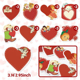 24 Packs Vintage Valentine'S Day Sticky Notes Retro Red Heart Self-Adhesive Writing Notepads Memo Pads Antique Victorian Style Office School Stationery Supplies Party Favors Classroom Exchange Gifts