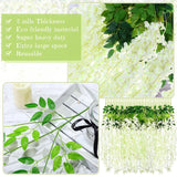 240 Pcs Wedding Artificial Wisteria Hanging Flowers Floral Backdrop Garland 43.3 In/ 3.6 Ft Silk Fake Wisteria Vine Rattan Long Wall String For Home Outdoor Party Decoration(Milky White)