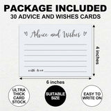 Advice And Wishes Cards, 30 Pieces 4X6 Inches Minimalist Bridal Shower Card, Wedding Advice Cards, Wedding Registry Ideas, Wedding Cards For Bride And Groom, Newlyweds, Bridal Shower-A01