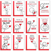 Valentines Day Cards For Kids School Classroom Exchange – 24 Pack Flat Cards 4X6 With 24 Red Envelopes & Stickers, 12 Cute Figure Designs, Trendy Theme - Valentines Day Gifts For Boys, Girls