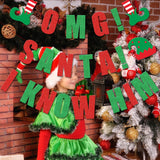 Christmas The Elf Movie Decorations, Omg Santa I Know Him Banner Red Green Glitter, Buddy The Elf Party Decor, Let'S Get Elfed Up Party Decor, Buddy The Elf Christmas Mantle Home Decorations