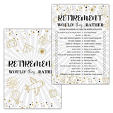 Retirement Party Games, Would They Rather Co-Worker Retirement Party Game Card, Gold Foil Retirement Party Ideas Activities Supplies Decorations(30 Game Cards) - A04