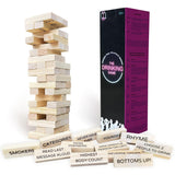 The Drinking Game - The Ultimate Pregame Drink Tower For Parties - 54 Stack It Blocks With Unique Dares, Friendsgiving Games, Funny White Elephant Gifts, Dirty Santa Gifts, Holiday Games