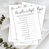 The Price Is Right Baby Shower Game Set - Classic White - 30 Double-Sided Fill In Style Game Cards, Gender Reveal, Baby Announcement, Party Favor & Supplies - B07